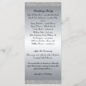 Peach Roze en Zilver Wedding Program Rack Kaart (Achterkant)