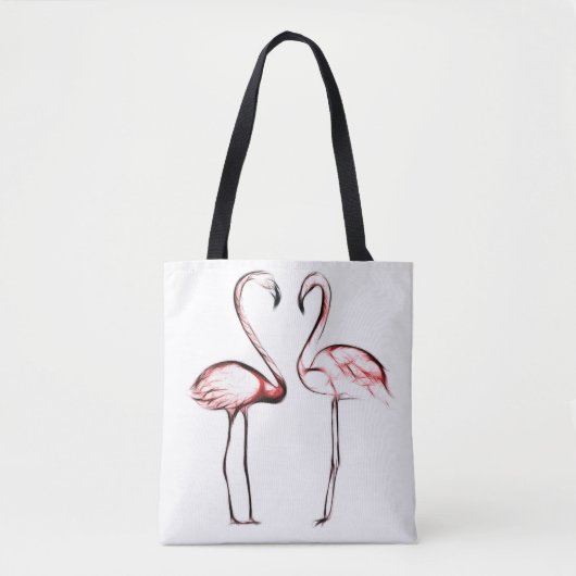 Peach roze flamingos Flamingo Tropical Draagtas (Voorkant)