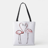 Peach roze flamingos Flamingo Tropical Draagtas (Achterkant)