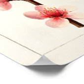 Peach roze Flowers Waterverf schilderen Poster (Hoek)