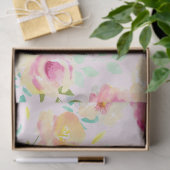 Peach roze gele Waterverf Floral Tissuepapier (Geschenk)
