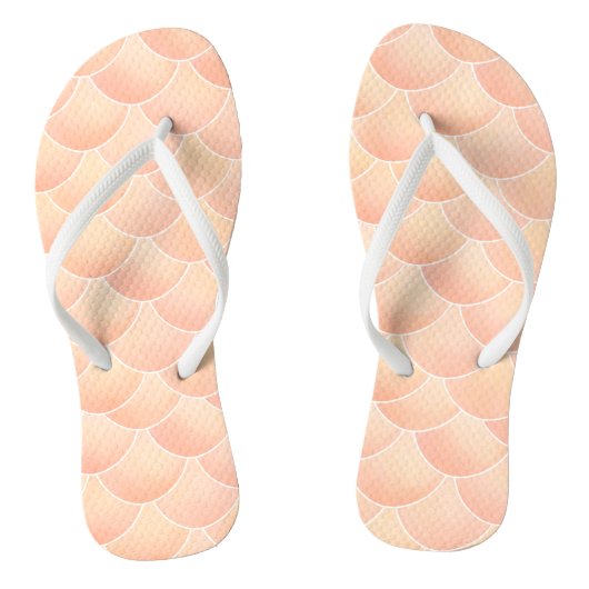Peach roze mermaid Teenslippers (Voetbed)