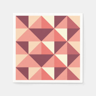 Peach Roze Paarse Driehoek Geometrische Partij Servet