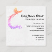 *~* Peach roze Phoenix Ring van Ombre Fire Vierkante Visitekaartje (Achterkant)