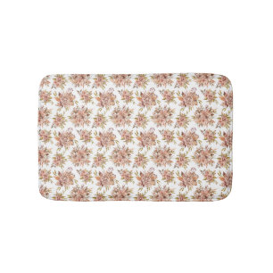 Peach roze rode bruine groene bloemen bloemen badmat