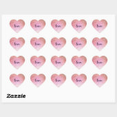 Peach roze rode harten ombre hart sticker (Vel)