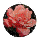 Peach Roze roze bloem Dartbord (Voorkant)