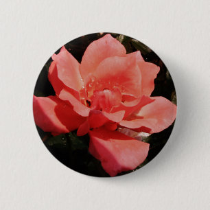  Peach Roze roze bloem Ronde Button 5,7 Cm