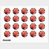 Peach Roze roze bloem Ronde Sticker (Vel)