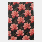  Peach Roze roze bloem Theedoek (Verticaal)