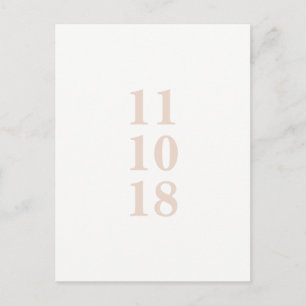 Peach roze typografie save the date briefkaart