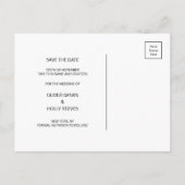 Peach roze typografie sla de datum briefkaart (Achterkant)