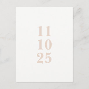 Peach roze typografie sla de datum briefkaart