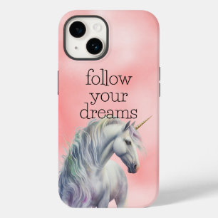 Peach roze Unicorn Dream Case-Mate iPhone 14 Hoesje