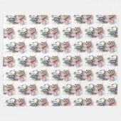 Peach roze Unicorn Dream Fleece Deken (Voorkant (Horizontaal))