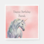 Peach roze Unicorn Dream Servet (Voorkant)