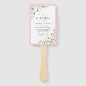 Peach roze Waterverf Floral Wedding Programme Handwaaier (Voorkant)