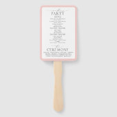 Peach roze Waterverf Floral Wedding Programme Handwaaier (Achterkant)