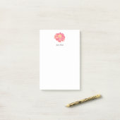 Peach roze Waterverf Zinnia Post-it® Notes (Op bureau)