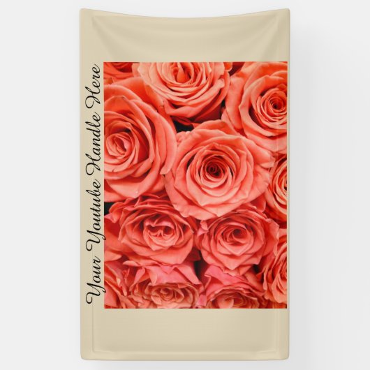 Peach Rozen Achtergrond vloggen YouTube Selfies Spandoek (Verticaal)