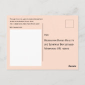 Peach Rozen Business Survey Feedback Briefkaart (Achterkant)