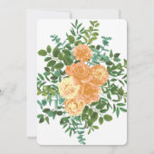 Peach Rozen Wedding Floral Spring Kaart (Achterkant)
