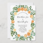 Peach Rozen Wedding Floral Spring Kaart (Voorkant)