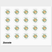 Peach Rozen Wedding Floral Spring Ronde Sticker (Vel)