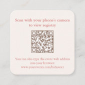 Peach Rust Herfst Vrijgezellenfeest QR Code RSVP Informatiekaartje (Voorkant)