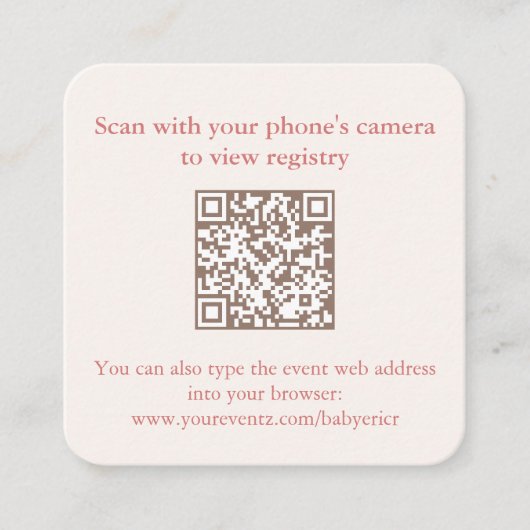 Peach Rust Herfst Vrijgezellenfeest QR Code RSVP Informatiekaartje (Voorkant)