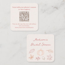 Peach Rust Herfst Vrijgezellenfeest QR Code RSVP