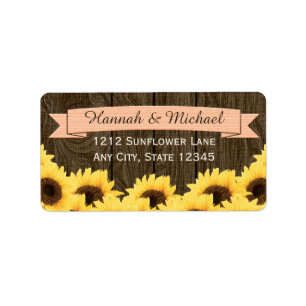 PEACH RUSTIC SUNFLOWER RETURING ADRES ETIKET