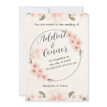 Peach Rustic Wedding Invitations