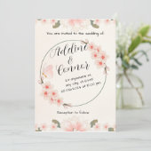 Peach Rustic Wedding Invitations (Debout devant)