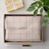 Peach Sage Yellow Plaid rasterpatroon Tissuepapier (Geschenk)