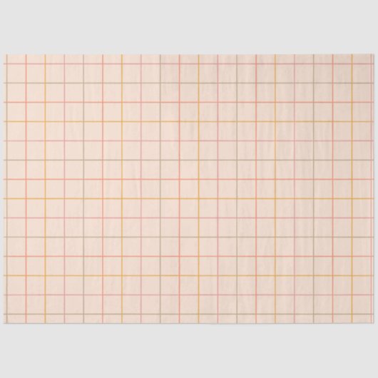 Peach Sage Yellow Plaid rasterpatroon Tissuepapier (Voorkant)