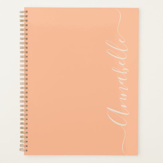Peach script typografie naam planner (Voorkant)