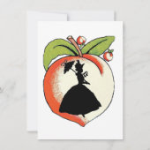 Peach Silhouette Southern Bell Verjaardag Kaart (Achterkant)
