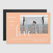 Peach Simple Modern Minimal Script Magnet Photo (Devant / Derrière)