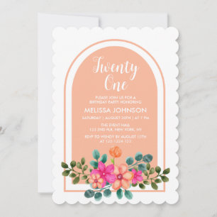 Peach Sinaasappel Spring Flora Botanical 21e Verja Kaart