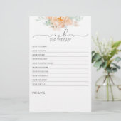 Peach Soft Flower Baby shower Game (Staand voorkant)