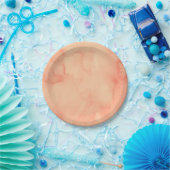 Peach Sorbet Waterverf Papieren Bordje (Feest)