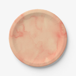 Peach Sorbet Waterverf Papieren Bordje