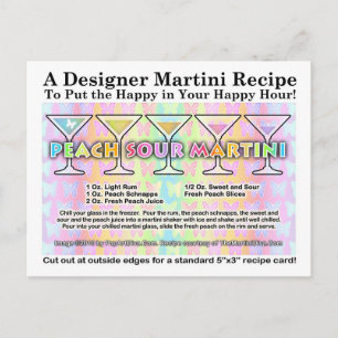 Peach Sour Spring Martini Recept Kaart Briefkaart