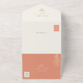 Peach Spring Wedding All In One Uitnodiging (Buitenkant)