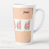 Peach Squares & Rozen Latte Mok (Rechts)