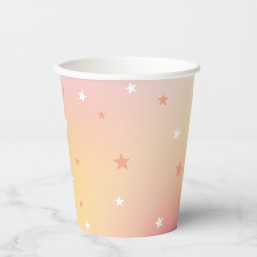  Peach Stars Cowgirl Glam Vrijgezellenfeest Papieren Bekers (Voorkant)