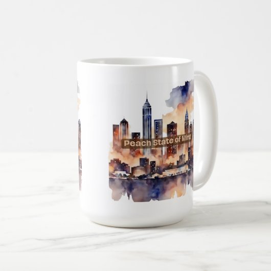 Peach State of Mind Nightscape Coffee Mok (Voorkant rechts)