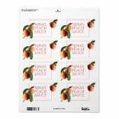 Peach Stems Étiquette alimentaire (Feuille entière)