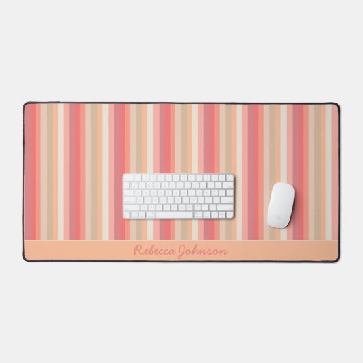 Peach Stripes tendance chic (Clavier et souris)